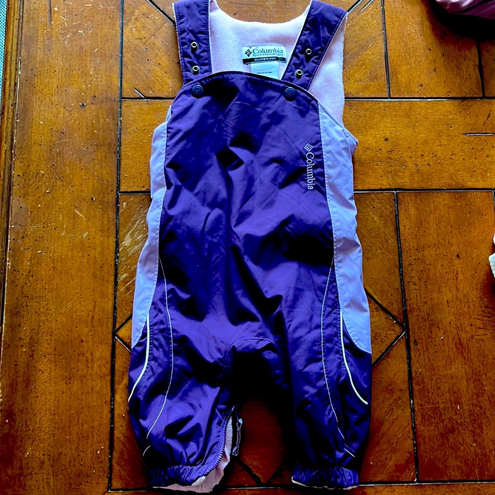 Columbia snow bibs 6 month purple